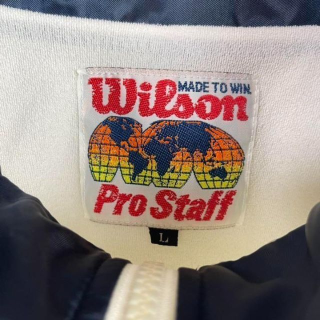 wilson(ウィルソン)の80's  Wilson ウィルソン　ロゴ刺繍　ヴィンテージ  ブルゾン　個性派 メンズのジャケット/アウター(ナイロンジャケット)の商品写真