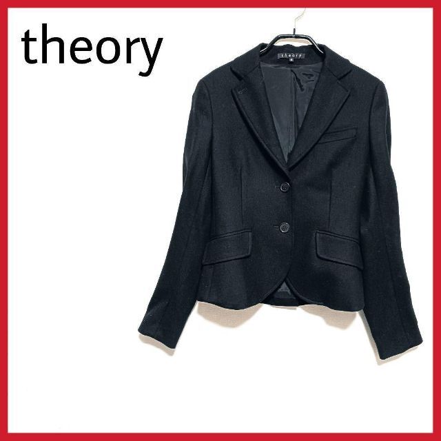 美品　theory　テーラードジャケット　黒　厚手　オフィス　スーツ　綺麗目　 | フリマアプリ ラクマ