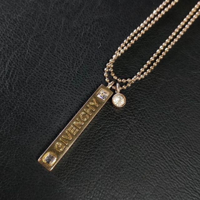 良品】GIVENCHY ジバンシー ネックレス ゴールド プレート ストーン