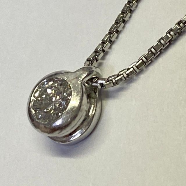 Pt900 ダイヤモンド ネックレス D0.22ct 高級 プチ プラチナ-
