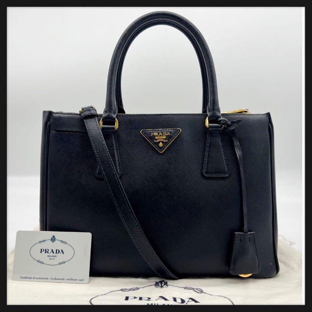 即納!最大半額!】 - PRADA 【美品】PRADA ブラック ガレリア 2way