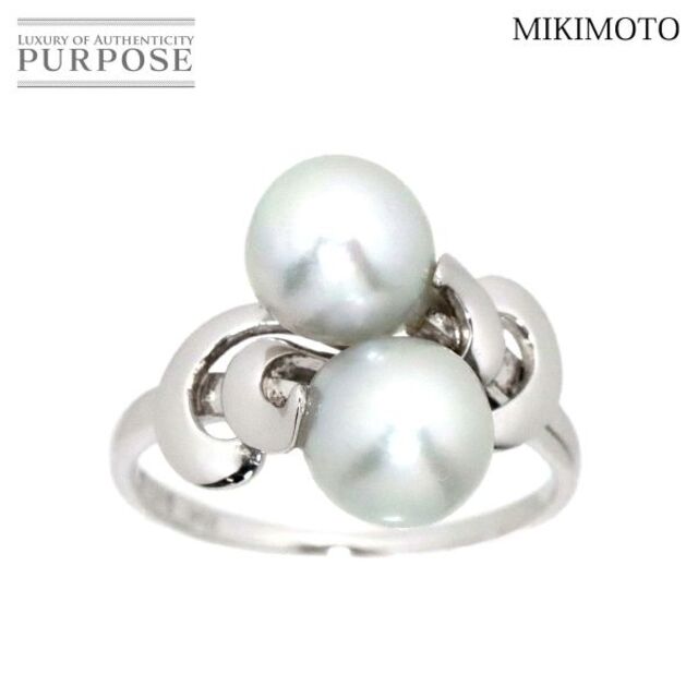 ミキモト MIKIMOTO 10号 リング 淡水パール 7.2-7.0mm K14 WG ホワイト