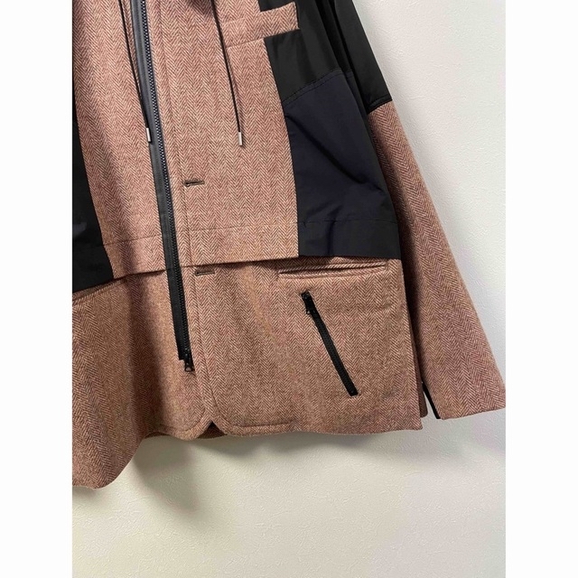 最も優遇 sacai - ウール コート ヘリンボーン ジャケット 21aw 異素材