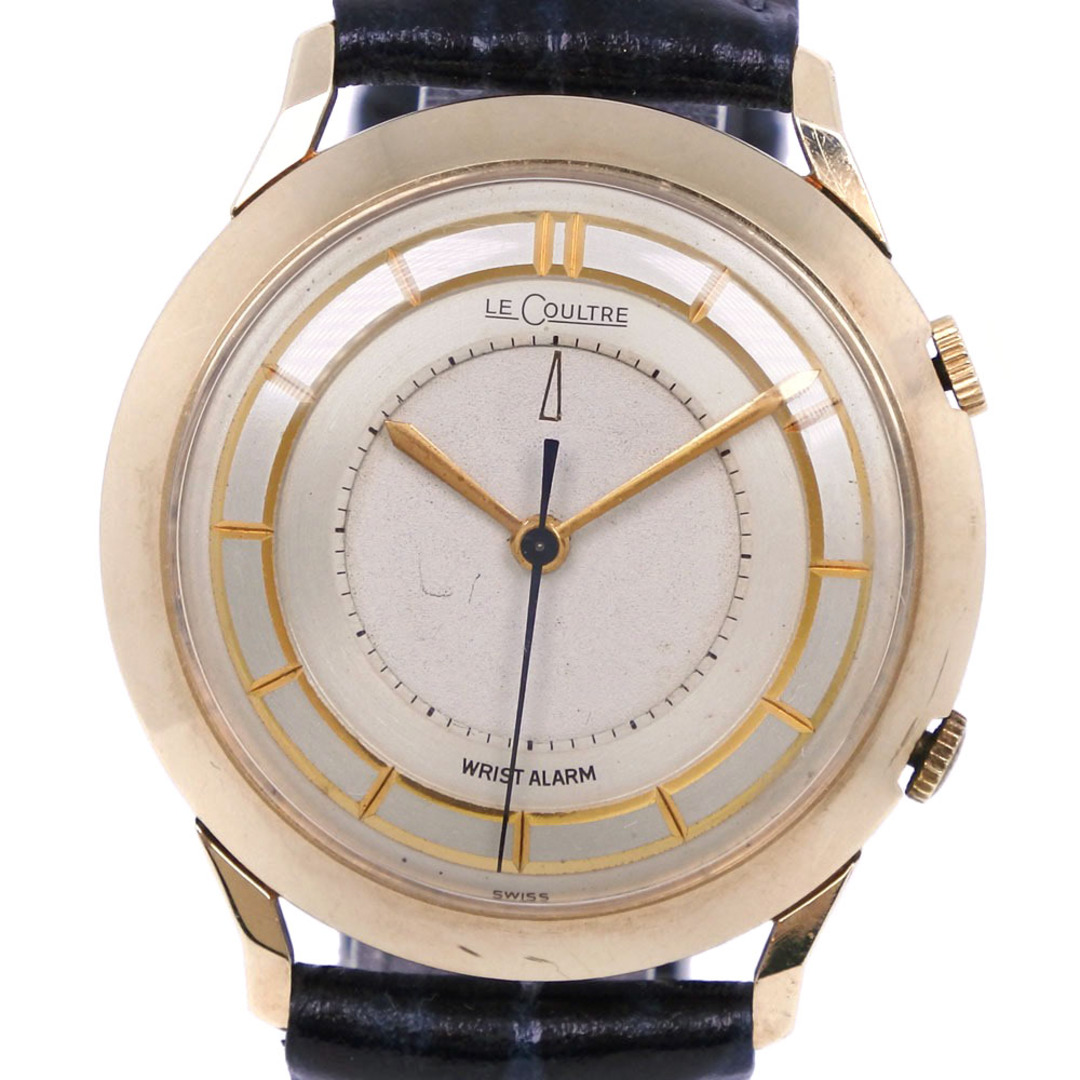 【LECOULTRE】ルクルト メモボックス ヴィンテージ cal.814 ステンレススチール×レザー×10k GOLD FILLED ゴールド 手巻き メンズ シルバー文字盤 腕時計