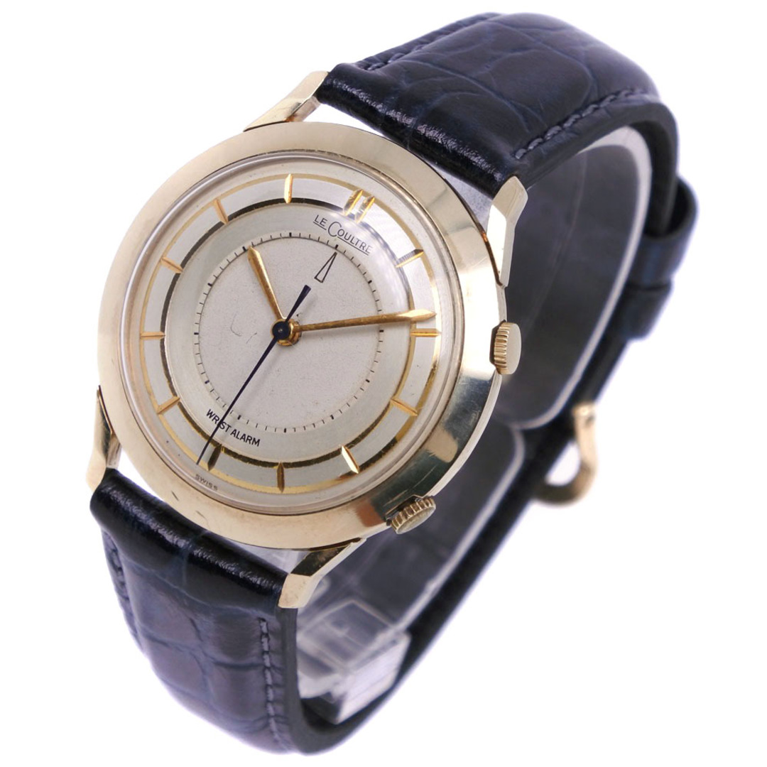 【LECOULTRE】ルクルト メモボックス ヴィンテージ cal.814 ステンレススチール×レザー×10k GOLD FILLED ゴールド 手巻き メンズ シルバー文字盤 腕時計