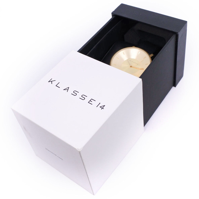 【KLASSE14】クラスフォーティーン ヴィラーレ ステンレススチール×レザー ゴールド クオーツ アナログ表示 ユニセックス ゴールド文字盤 腕時計 8