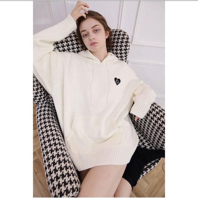 épine label loose knit hoodie ホワイト エピヌ épine label loose knit hoodie white | épine