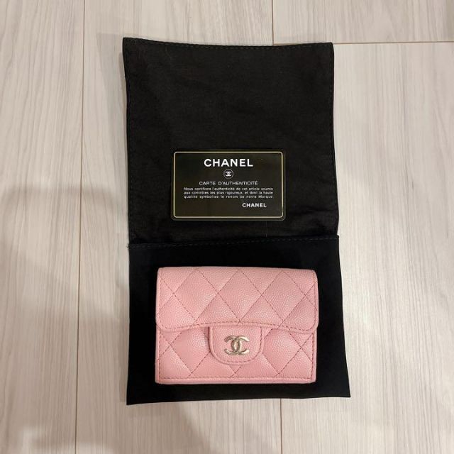 史上最も激安】 CHANEL スモールウォレット 三つ折り財布 ピンク