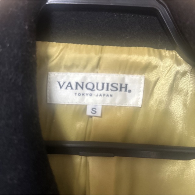 VANQUISH(ヴァンキッシュ)のVANQUISH ヴァンキッシュ メルトンピーコート ブラック メンズのジャケット/アウター(ピーコート)の商品写真