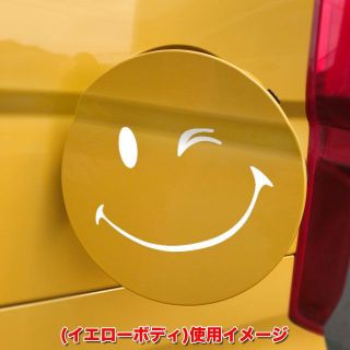 ♪丸い給油口に最適♪ 絶対人気のスマイル[ＳＭＩＬＥ]シール(WH)4年耐久(汎用パーツ)