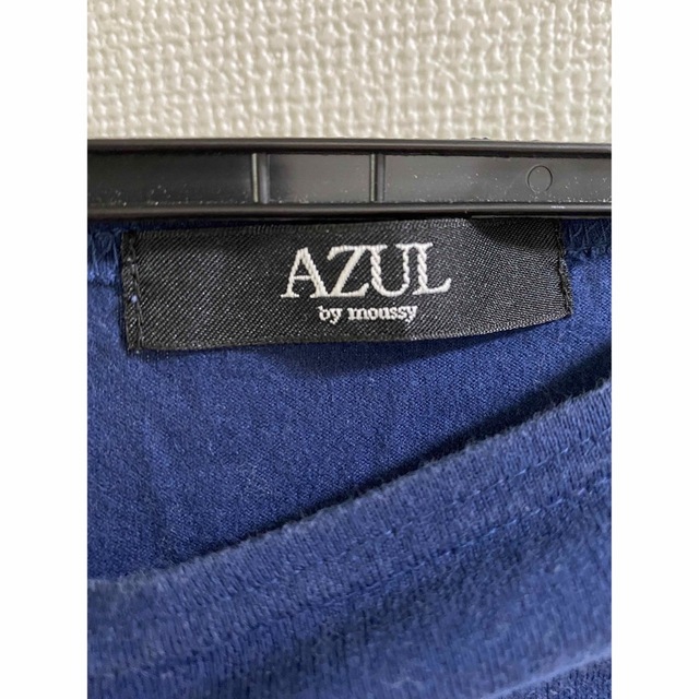 AZUL by moussy(アズールバイマウジー)のAZUL by moussy 長袖　ボーダー　トップス　紺 レディースのトップス(カットソー(長袖/七分))の商品写真