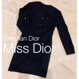 クリスチャンディオール(Christian Dior)の【希少・美品】Miss Dior  クリスチャンディオール ウール混ワンピース(ひざ丈ワンピース)