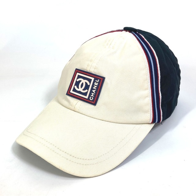 シャネル CHANEL スポーツライン CC ココマーク ベースボール キャップ 帽子 キャップ ナイロン ホワイト×ネイビーのサムネイル