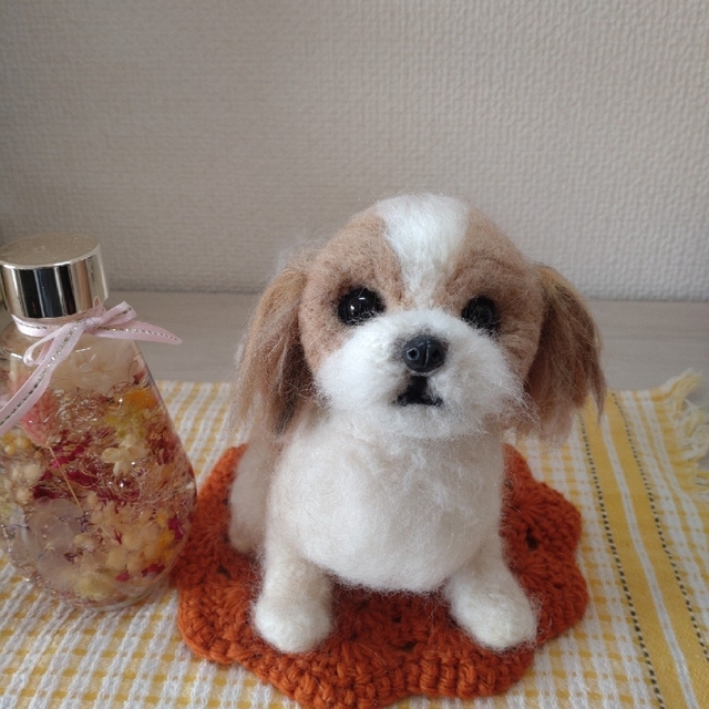 すので 羊毛フェルト ぬいぐるみ ハンドメイド シーズー ≑すので