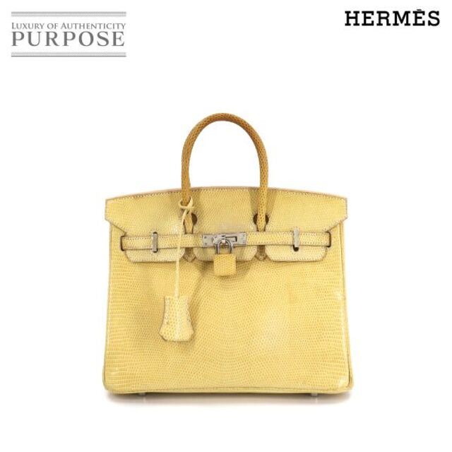 Hermes - エルメス HERMES バーキン25 ハンド バッグ リザード ベージュ □L刻印 シルバー 金具 VLP 90181743