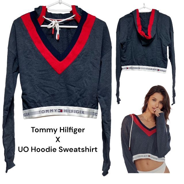 TOMMY HILFIGER(トミーヒルフィガー)のTOMMY HILFIGER XS Navy パーカースウェット レディースのトップス(トレーナー/スウェット)の商品写真