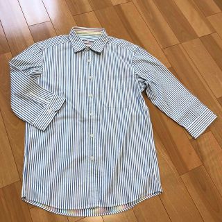 ユナイテッドアローズグリーンレーベルリラクシング(UNITED ARROWS green label relaxing)のグリーンレーベルリラクシング　ストライプシャツ　七分丈　メンズS(シャツ)