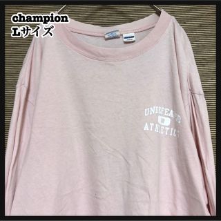 チャンピオン(Champion)の【チャンピオン】ロンT 長袖Tシャツ　ピンク　カレッジロゴ　ワンポイントロゴA3(Tシャツ/カットソー(七分/長袖))