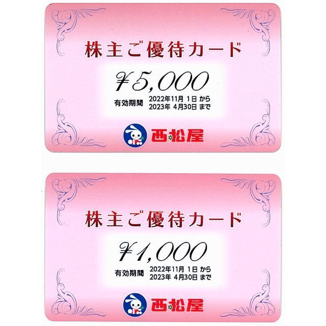 西松屋　株主優待　ラクマパック　7000円　株主ご優待カード　匿名配送