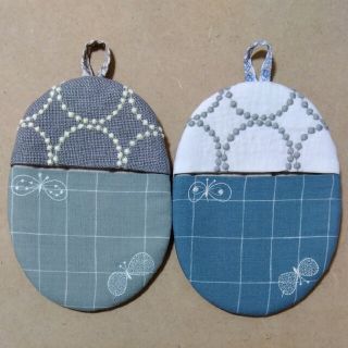 ミナペルホネン(mina perhonen)のsakura様専用です。2点 　ハンドメイド 鍋つかみ 鍋敷き  ミナペルホネン(キッチン小物)