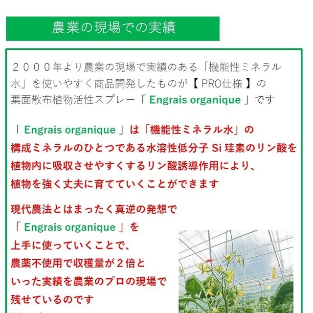 葉面散布植物活性 Engrais organique【PRO仕様】D1/C0 ハンドメイドのフラワー/ガーデン(プランター)の商品写真