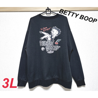 ベティブープ(Betty Boop)の新品　ベティちゃん　メンズ　裏起毛　スウェット　ブラック　3L(スウェット)