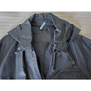 PRADA - プラダPRADAナイロンセミロングブルゾンジャケット濃紺フード