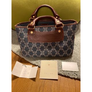 セフィーヌ(CEFINE)の中古 CELINE セリーヌ マカダム デニム ブギーバッグ インディゴブルー(ハンドバッグ)