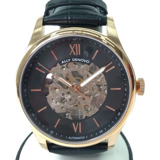 ▼▼シンシア メンズ腕時計 自動巻き ALLY DENOVO アリーデノヴォ ヘリテージ オートマティック AM5016.4 ブラック(腕時計(アナログ))