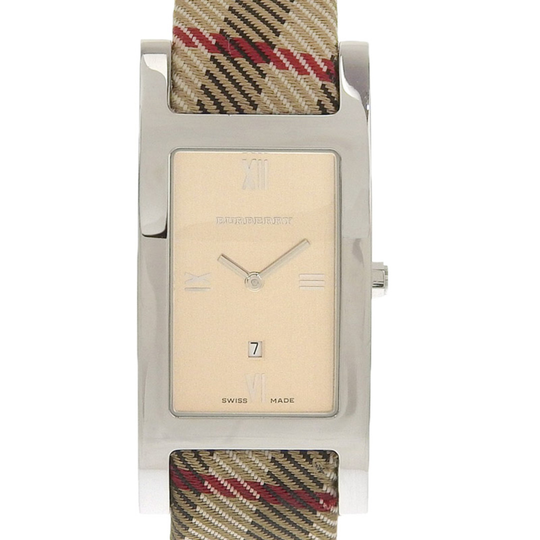 other - バーバリー BURBERRY クォーツ 腕時計 メンズ SS キャンバス レザー スクエア シャンパン文字盤 BU1014 中古 新入荷 OW0397