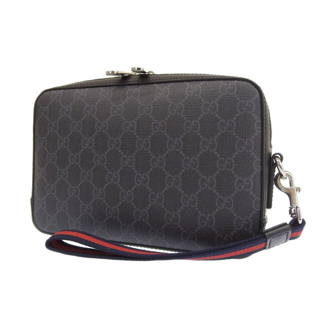 グッチ GUCCI クラッチバッグ セカンドバッグ ポーチ GGスプリーム ブラック×グレー 495562 中古 新入荷 GU0471