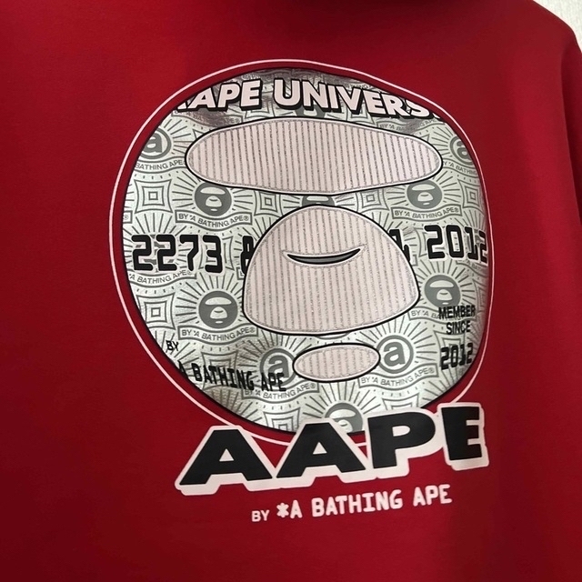 A BATHING APE(アベイシングエイプ)のa bathing apeパーカー！レッド/XL〜L メンズのトップス(パーカー)の商品写真