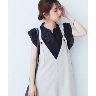 ナチュラルクチュール(natural couture)のコットンレースラッフルスリーブブラウス(シャツ/ブラウス(半袖/袖なし))