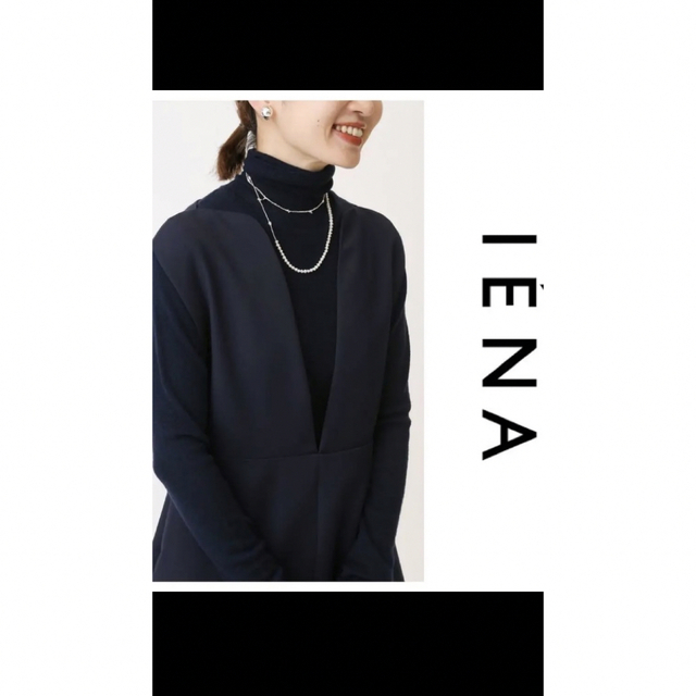 イエナ  カーブネックワンピース　IENA &navy