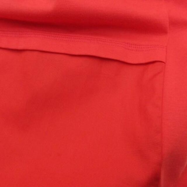 【美品】エルメス HERMES 刺繍 ドレス ワンピース 38 半袖 レッド 赤