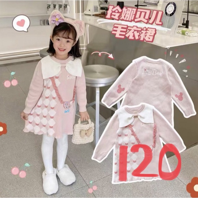 Disney(ディズニー)の日本未発売　リーナベル　ニットワンピース　女の子　子供服　120cm セール中 キッズ/ベビー/マタニティのキッズ服女の子用(90cm~)(ワンピース)の商品写真