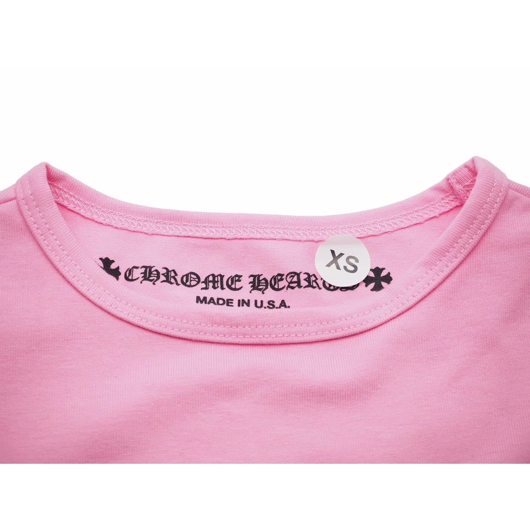 新品未使用 CHROME HEARTS クロムハーツ マッティボーイ 長袖 Tシャツ ピンク ロゴ トップス ロンT サイズXS 中古 46543