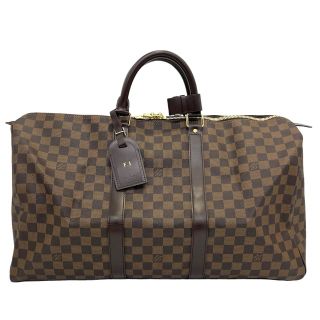 ルイヴィトン(LOUIS VUITTON)のLOUIS VUITTON ルイヴィトン ボストンバッグ ダミエ キーポル50 ボストンバッグ 旅行バッグ 肩掛け 斜め掛け ブラウン 茶 メンズ レディース 男女兼用 鞄 かばん N41427    ゴールド金具 ユニセックス ギフト【中古品】(ボストンバッグ)