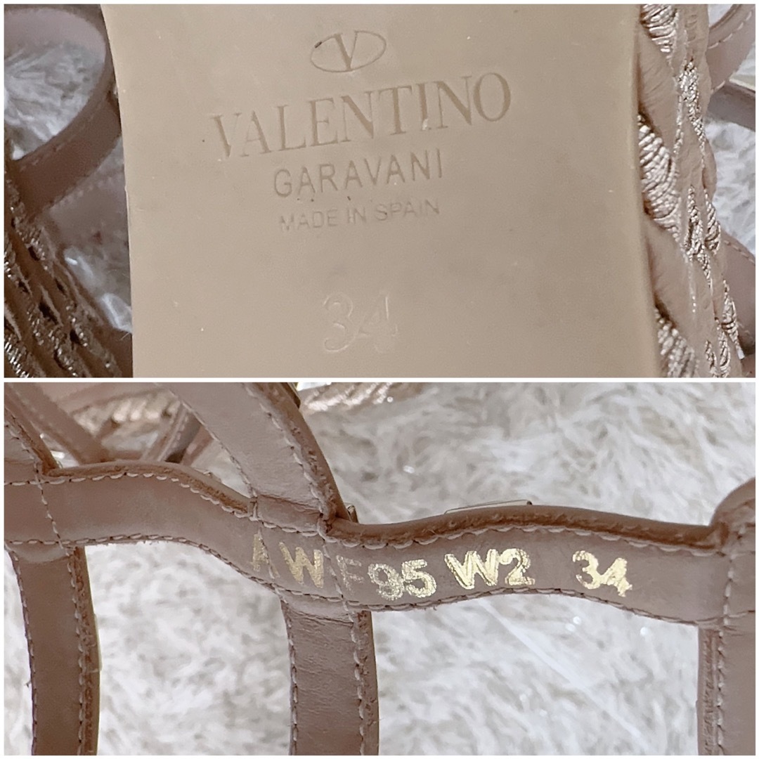 valentino garavani(ヴァレンティノガラヴァーニ)のvalentino ヴァレンティノ　ストラップ　スタッズ　ウェッジサンダル　美品 レディースの靴/シューズ(サンダル)の商品写真