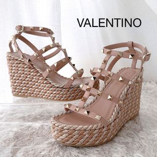 ヴァレンティノガラヴァーニ(valentino garavani)のvalentino ヴァレンティノ　ストラップ　スタッズ　ウェッジサンダル　美品(サンダル)