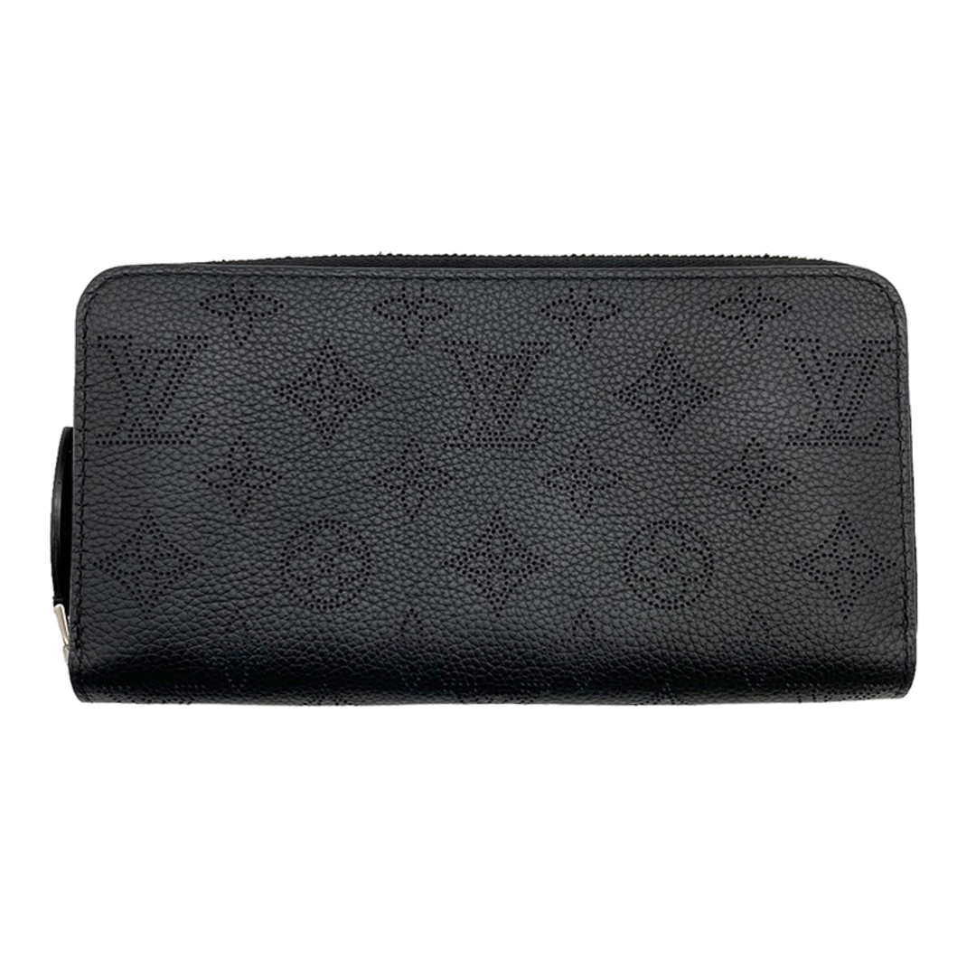 約25cm開閉式ルイ・ヴィトン LOUIS VUITTON ジッピー・ウォレット M61867 ノワール シルバー金具 マヒナ レザー ユニセックス 長財布