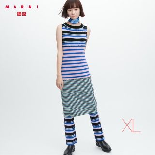 マルニ(Marni)のsale!新品タグ付☆UNIQLO×MARUNI☆メリノブレンドワンピース青(ロングワンピース/マキシワンピース)