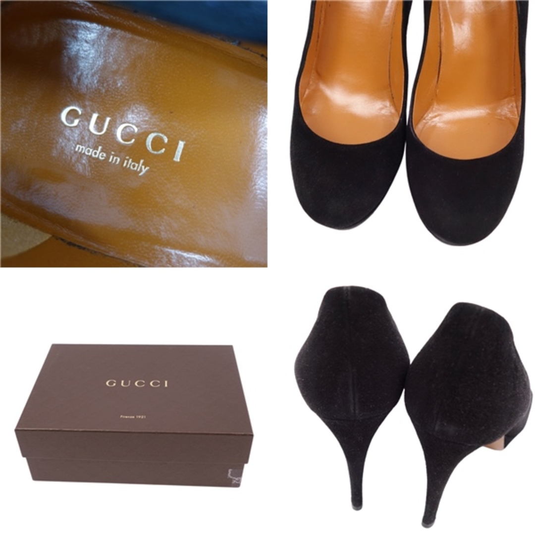 Gucci(グッチ)のグッチ GUCCI パンプス プラットフォーム スウェードレザー ヒール シューズ 靴 レディース 36(23cm相当) ブラック レディースの靴/シューズ(ハイヒール/パンプス)の商品写真