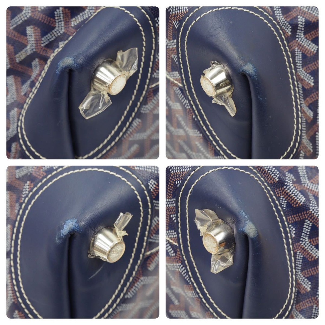 GOYARD ゴヤール モノグラム ボストンバッグ ブルー レザー ロゴ 旅行バッグ 鞄 CSSR1220GOYHOL 中古 46497