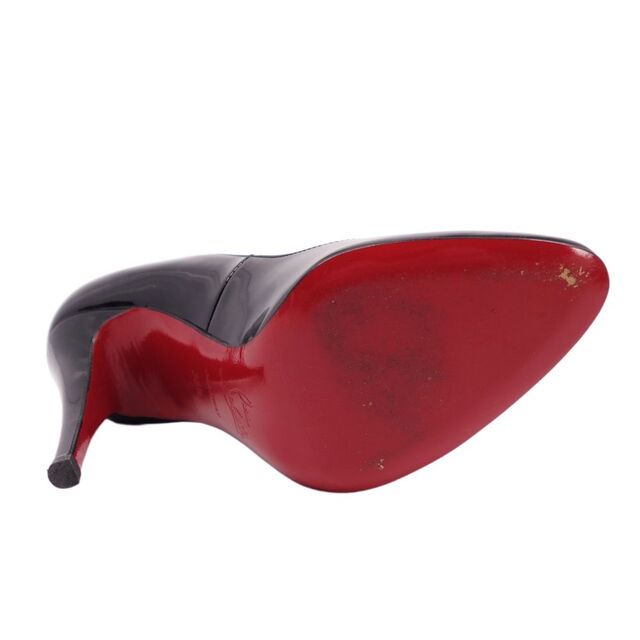 美品 クリスチャンルブタン Christian Louboutin パンプス エナメルレザー ヒール シューズ 靴 レディース イタリア製 36 1/2(23.5cm相当) ブラック
