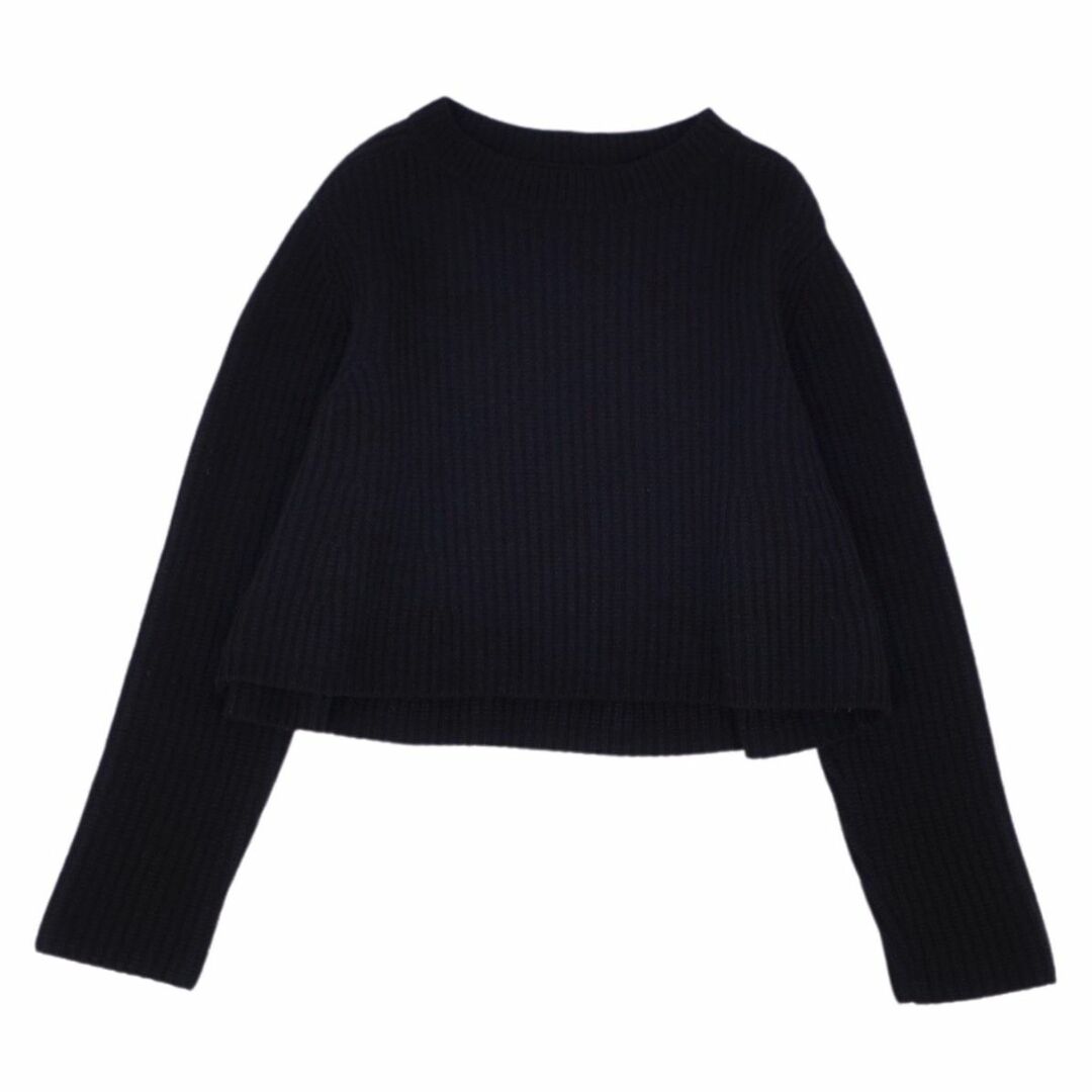 秋冬春付属品美品 フォクシー FOXEY ニット セーター Knit Top French Sucre ロングスリーブ ショート丈 トップス レディース 38(S相当) ブラック