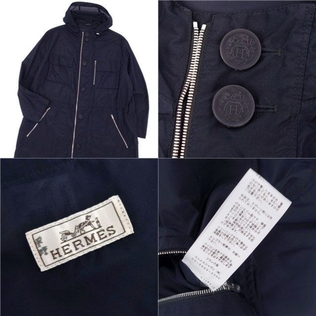 HERMES - 美品 エルメス HERMES コート ナイロン スプリング HERMES - 美品 エルメス HERMES コート ナイロン スプリング