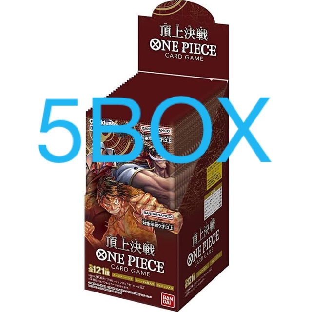 BANDAI(バンダイ)のONE PIECE  ワンピースカードゲーム 頂上決戦 5BOX テープ付き エンタメ/ホビーのトレーディングカード(Box/デッキ/パック)の商品写真