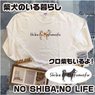 L 送料無料 柴犬 豆柴 黒柴 子犬 犬用 中型犬 お揃い ロゴ 韓流 わんこ(スウェット)