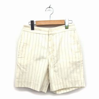 スピックアンドスパン(Spick & Span)のスピック&スパン パンツ ストレート ショート ウール ジップフライ ストライプ(ショートパンツ)